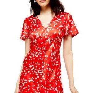 Topshop Red Satin Dress (Never Worn)